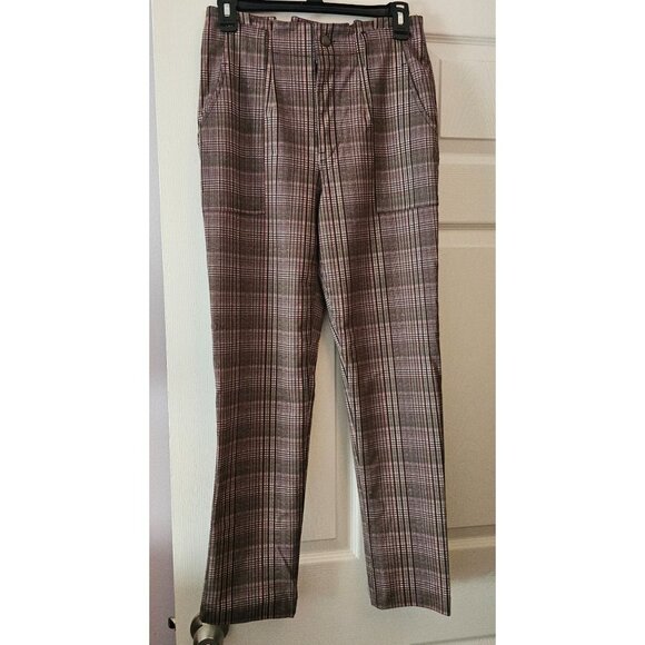 Vylette High-Waisted Plaid Wool Trousers With Pockets Sz 9 Career Office School - Picture 1 of 11